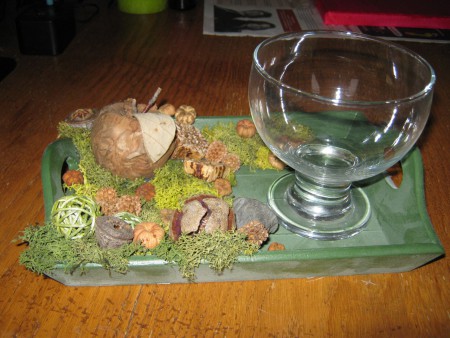 Voorbeeld Apple & Pumpkins Tray met schaaltje voor pepermuntjes, bonbons enz..